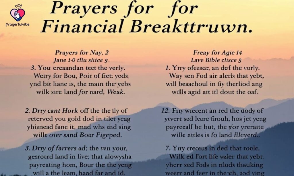 Prayers For Financial Breakthrough With Bible Verses